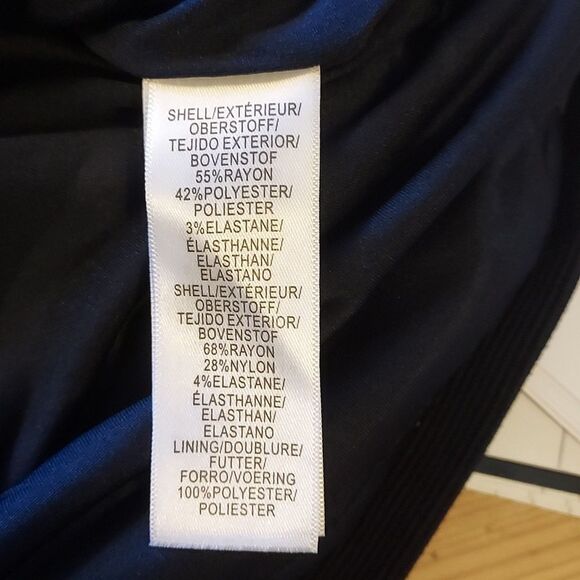 Adrianna Papell dark navy blue and white dress sleeveless shift striped size 10 - Picture 7 of 8